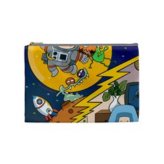 Astronaut Moon Monsters Spaceship Universe Space Cosmos Cosmetic Bag (medium)