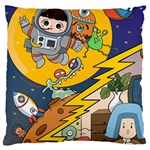 Astronaut Moon Monsters Spaceship Universe Space Cosmos Standard Premium Plush Fleece Cushion Case (One Side) Front