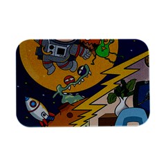 Astronaut Moon Monsters Spaceship Universe Space Cosmos Open Lid Metal Box (silver)   by Maspions