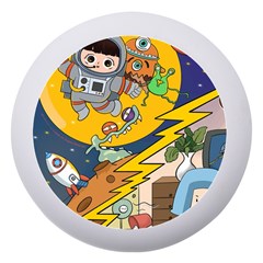 Astronaut Moon Monsters Spaceship Universe Space Cosmos Dento Box With Mirror by Maspions