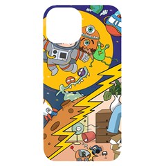 Astronaut Moon Monsters Spaceship Universe Space Cosmos Iphone 14 Black Uv Print Case