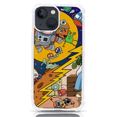 Astronaut Moon Monsters Spaceship Universe Space Cosmos Iphone 13 Mini Tpu Uv Print Case by Maspions