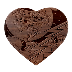 Astronaut Moon Monsters Spaceship Universe Space Cosmos Heart Wood Jewelry Box by Maspions