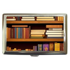 Book Nook Books Bookshelves Comfortable Cozy Literature Library Study Reading Room Fiction Entertain Cigarette Money Case by Maspions