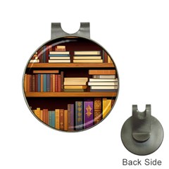 Book Nook Books Bookshelves Comfortable Cozy Literature Library Study Reading Room Fiction Entertain Hat Clips With Golf Markers by Maspions