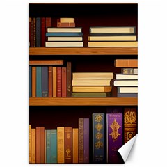 Book Nook Books Bookshelves Comfortable Cozy Literature Library Study Reading Room Fiction Entertain Canvas 20  X 30  by Maspions