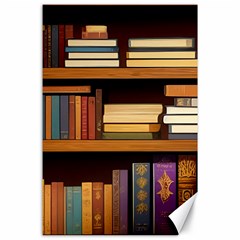 Book Nook Books Bookshelves Comfortable Cozy Literature Library Study Reading Room Fiction Entertain Canvas 24  X 36  by Maspions