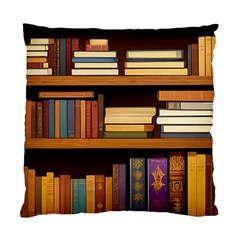 Book Nook Books Bookshelves Comfortable Cozy Literature Library Study Reading Room Fiction Entertain Standard Cushion Case (one Side)