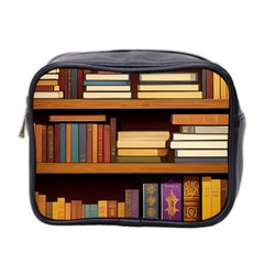 Book Nook Books Bookshelves Comfortable Cozy Literature Library Study Reading Room Fiction Entertain Mini Toiletries Bag (two Sides)