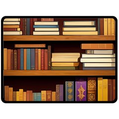 Book Nook Books Bookshelves Comfortable Cozy Literature Library Study Reading Room Fiction Entertain Fleece Blanket (large)