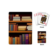 Book Nook Books Bookshelves Comfortable Cozy Literature Library Study Reading Room Fiction Entertain Playing Cards Single Design (mini) by Maspions