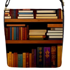 Book Nook Books Bookshelves Comfortable Cozy Literature Library Study Reading Room Fiction Entertain Flap Closure Messenger Bag (s) by Maspions