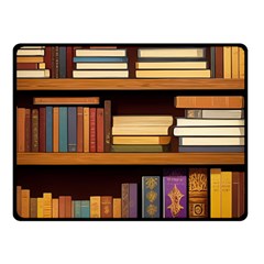 Book Nook Books Bookshelves Comfortable Cozy Literature Library Study Reading Room Fiction Entertain Two Sides Fleece Blanket (small)