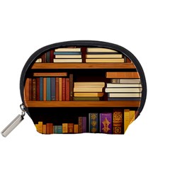 Book Nook Books Bookshelves Comfortable Cozy Literature Library Study Reading Room Fiction Entertain Accessory Pouch (small) by Maspions