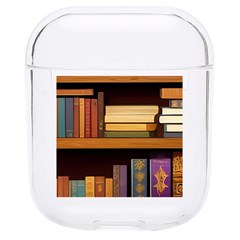 Book Nook Books Bookshelves Comfortable Cozy Literature Library Study Reading Room Fiction Entertain Hard Pc Airpods 1/2 Case by Maspions