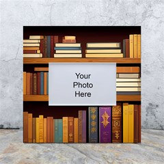 Book Nook Books Bookshelves Comfortable Cozy Literature Library Study Reading Room Fiction Entertain White Box Photo Frame 4  X 6  by Maspions