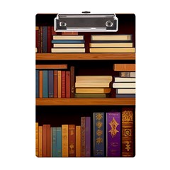 Book Nook Books Bookshelves Comfortable Cozy Literature Library Study Reading Room Fiction Entertain A5 Acrylic Clipboard