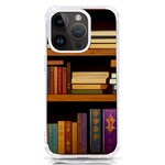 Book Nook Books Bookshelves Comfortable Cozy Literature Library Study Reading Room Fiction Entertain iPhone 14 Pro TPU UV Print Case Front