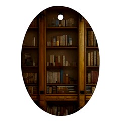 Books Book Shelf Shelves Knowledge Book Cover Gothic Old Ornate Library Ornament (oval) by Maspions