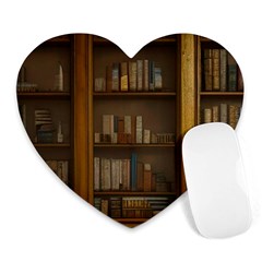 Books Book Shelf Shelves Knowledge Book Cover Gothic Old Ornate Library Heart Mousepad by Maspions