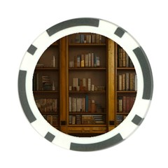 Books Book Shelf Shelves Knowledge Book Cover Gothic Old Ornate Library Poker Chip Card Guard