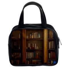 Books Book Shelf Shelves Knowledge Book Cover Gothic Old Ornate Library Classic Handbag (two Sides) by Maspions