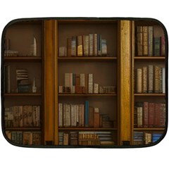 Books Book Shelf Shelves Knowledge Book Cover Gothic Old Ornate Library Fleece Blanket (mini) by Maspions