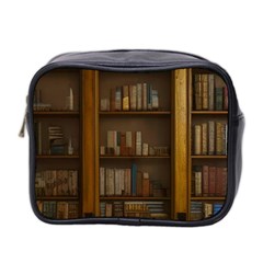 Books Book Shelf Shelves Knowledge Book Cover Gothic Old Ornate Library Mini Toiletries Bag (two Sides)