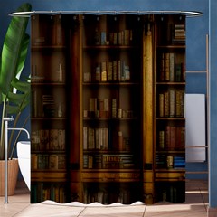 Books Book Shelf Shelves Knowledge Book Cover Gothic Old Ornate Library Shower Curtain 60  X 72  (medium)  by Maspions