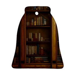 Books Book Shelf Shelves Knowledge Book Cover Gothic Old Ornate Library Bell Ornament (two Sides) by Maspions