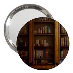 Books Book Shelf Shelves Knowledge Book Cover Gothic Old Ornate Library 3  Handbag Mirrors