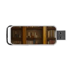 Books Book Shelf Shelves Knowledge Book Cover Gothic Old Ornate Library Portable Usb Flash (two Sides) by Maspions