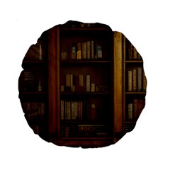 Books Book Shelf Shelves Knowledge Book Cover Gothic Old Ornate Library Standard 15  Premium Round Cushions by Maspions