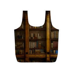 Books Book Shelf Shelves Knowledge Book Cover Gothic Old Ornate Library Full Print Recycle Bag (s) by Maspions