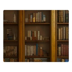 Books Book Shelf Shelves Knowledge Book Cover Gothic Old Ornate Library Two Sides Premium Plush Fleece Blanket (large)