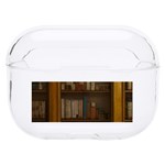 Books Book Shelf Shelves Knowledge Book Cover Gothic Old Ornate Library Hard PC AirPods Pro Case Front