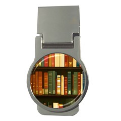 Books Bookshelves Library Fantasy Apothecary Book Nook Literature Study Money Clips (round)  by Grandong