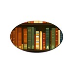 Books Bookshelves Library Fantasy Apothecary Book Nook Literature Study Sticker (Oval) Front