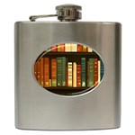 Books Bookshelves Library Fantasy Apothecary Book Nook Literature Study Hip Flask (6 oz) Front