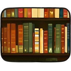 Books Bookshelves Library Fantasy Apothecary Book Nook Literature Study Fleece Blanket (mini) by Grandong