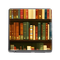 Books Bookshelves Library Fantasy Apothecary Book Nook Literature Study Memory Card Reader (square 5 Slot) by Grandong