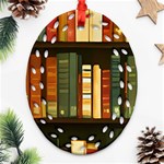 Books Bookshelves Library Fantasy Apothecary Book Nook Literature Study Ornament (Oval Filigree) Front