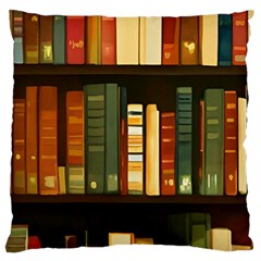 Books Bookshelves Library Fantasy Apothecary Book Nook Literature Study Large Cushion Case (two Sides) by Grandong