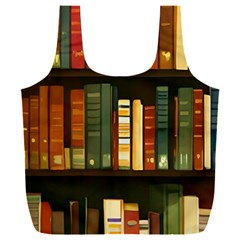 Books Bookshelves Library Fantasy Apothecary Book Nook Literature Study Full Print Recycle Bag (xxxl) by Grandong