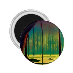 Nature Swamp Water Sunset Spooky Night Reflections Bayou Lake 2 25  Magnets by Grandong