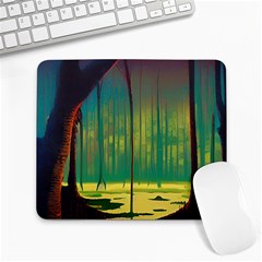 Nature Swamp Water Sunset Spooky Night Reflections Bayou Lake Large Mousepad by Grandong