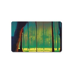 Nature Swamp Water Sunset Spooky Night Reflections Bayou Lake Magnet (name Card) by Grandong