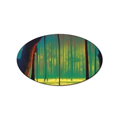 Nature Swamp Water Sunset Spooky Night Reflections Bayou Lake Sticker Oval (10 Pack) by Grandong