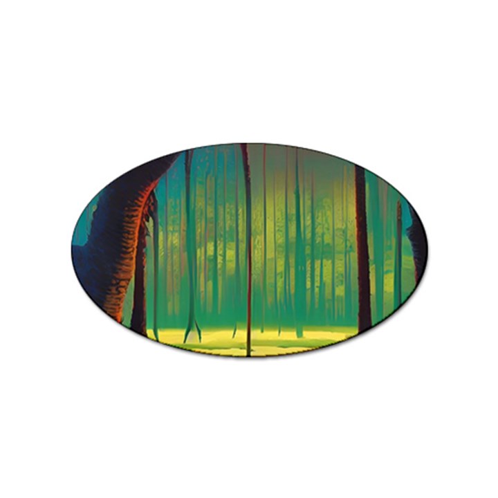 Nature Swamp Water Sunset Spooky Night Reflections Bayou Lake Sticker Oval (100 pack)