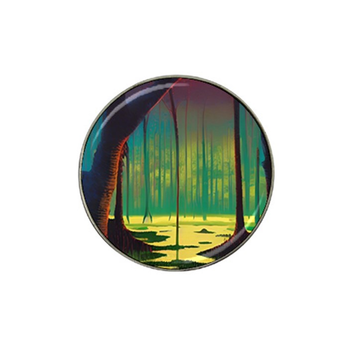 Nature Swamp Water Sunset Spooky Night Reflections Bayou Lake Hat Clip Ball Marker